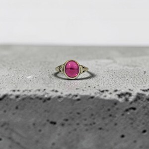 Vintage Art Deco 14k White Gold Ring | Ruby Cabochon by La France Jewelry Co.| Size 7.25