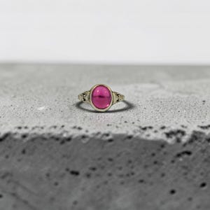 Vintage Art Deco 14k White Gold Ring | Ruby Cabochon by La France Jewelry Co.| Size 7.25