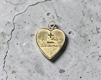 Vintage Mid-Century Love Charm "More than Yesterday" in 14k Yellow Gold