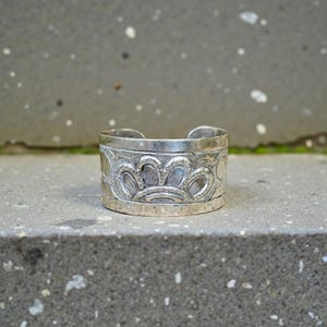 Vintage Sanborns Mexico Sterling Silver Repoussé Cuff Bracelet