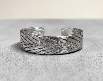 Vintage Woven Cuff Bracelet in Sterling Silver by TAXCO