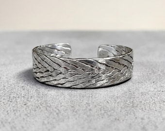 Vintage Woven Cuff Bracelet in Sterling Silver by TAXCO