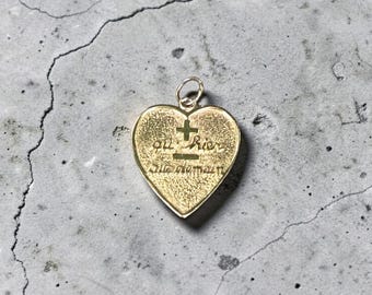 Vintage Mid-Century Love Charm "More than Yesterday" in 14k Yellow Gold