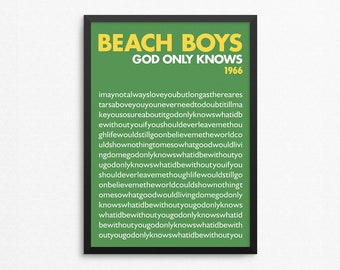 Celebrations Occasions The Beach Boys God Only Knows Personalised Framed Song Lyrics Heart Print Home Furniture Diy Breadcrumbs Ie