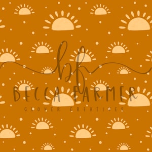 Boho sun seamless pattern