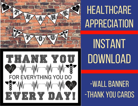 Healthcare Employee Appreciation Decorations Thank You Cards Etsy