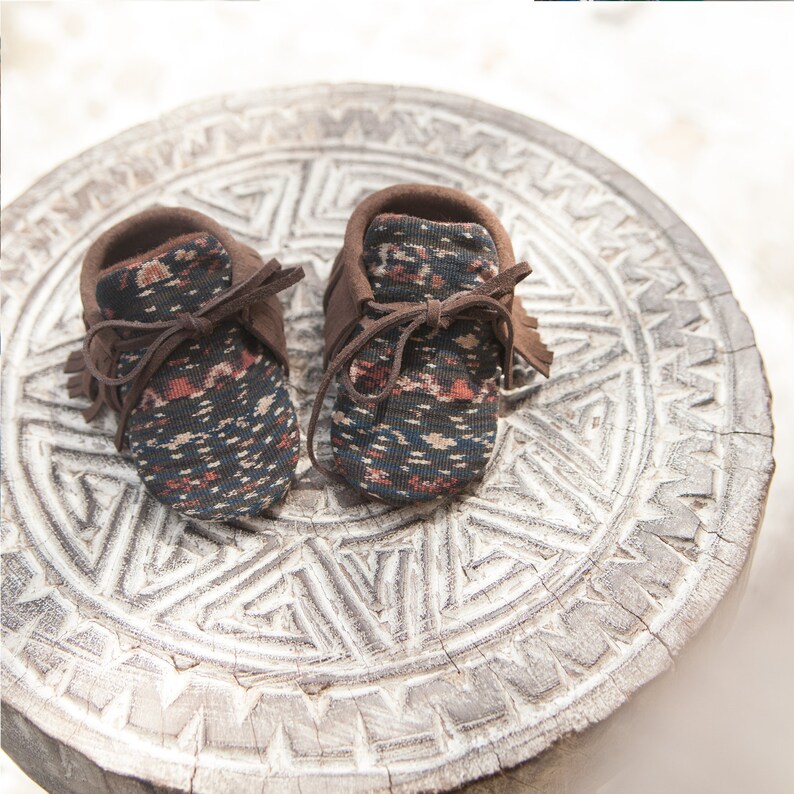 Brown baby moccasins image 5