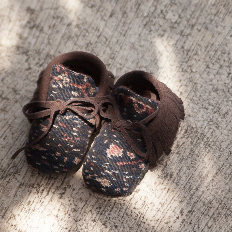 Brown baby moccasins image 7