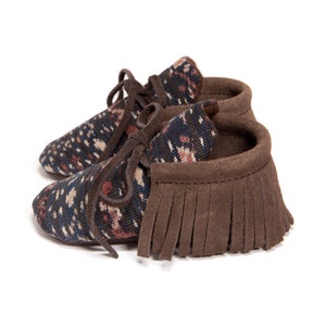Brown baby moccasins image 2