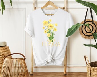 Flora Unisex T-Shirt - Botanisches Blumen-T-Shirt, Natur inspiriertes ästhetisches Shirt, Geschenk für Pflanzenliebhaber, Cottagecore-Grafik-T-Shirt