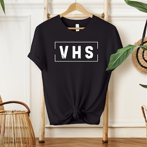 Camiseta unisex retro VHS, camiseta vintage para amantes del cine de los 80, camiseta nostálgica de casete, ropa de la época del vídeo de la vieja escuela