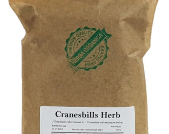 Cranesbills Herb – Geranium robertianum L – Wild-Collected Dried Herbal Tea – Herba Organica