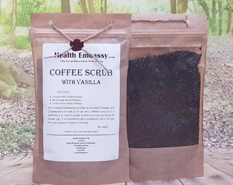 Coffee Scrub with Vanilla | Pure And Natural Body Exfoliant | Health Embassy (150g)