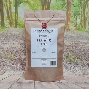 Passion Flower Herb |  Passiflora incarnata | Premium Quality Natural Relaxant | Loose Herbal Tea |  Health Embassy
