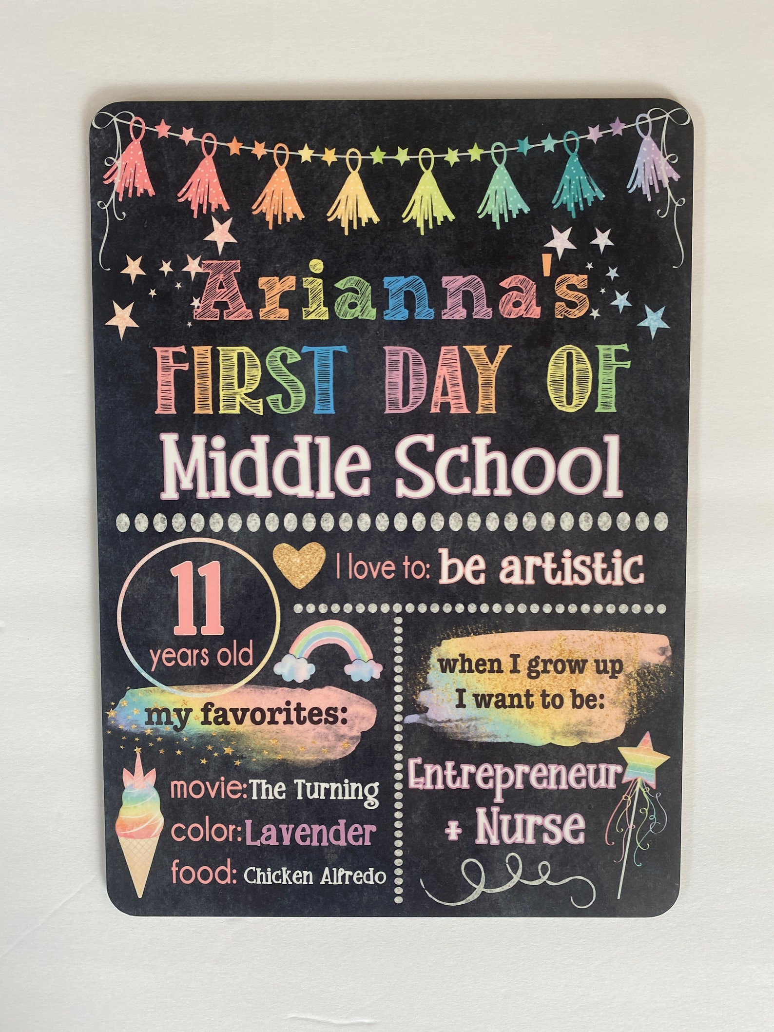 Last or First Day of School Dry Erase Board Personalize With Etsy UK