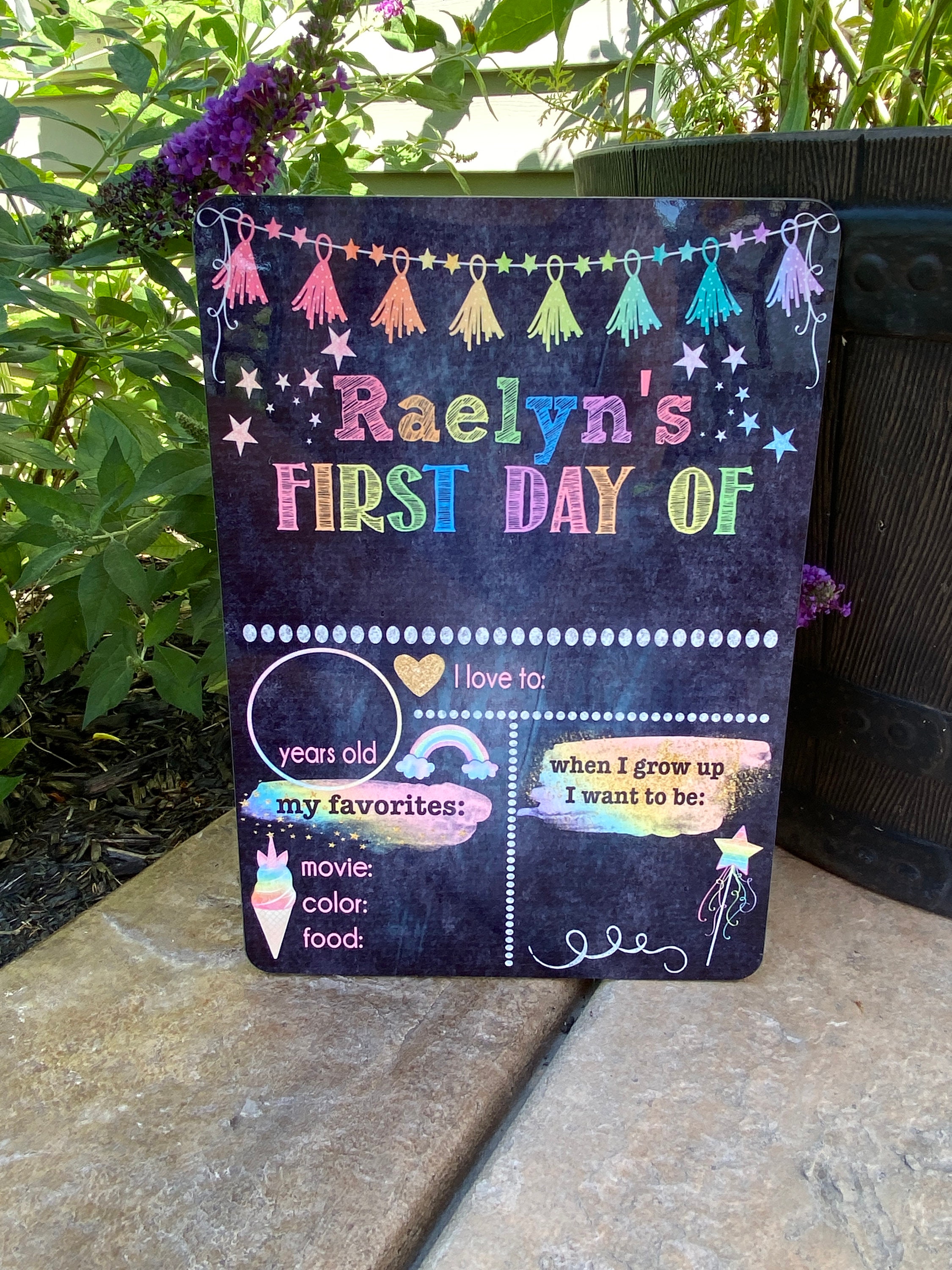 Last or First Day of School Dry Erase Board Personalize with Etsy