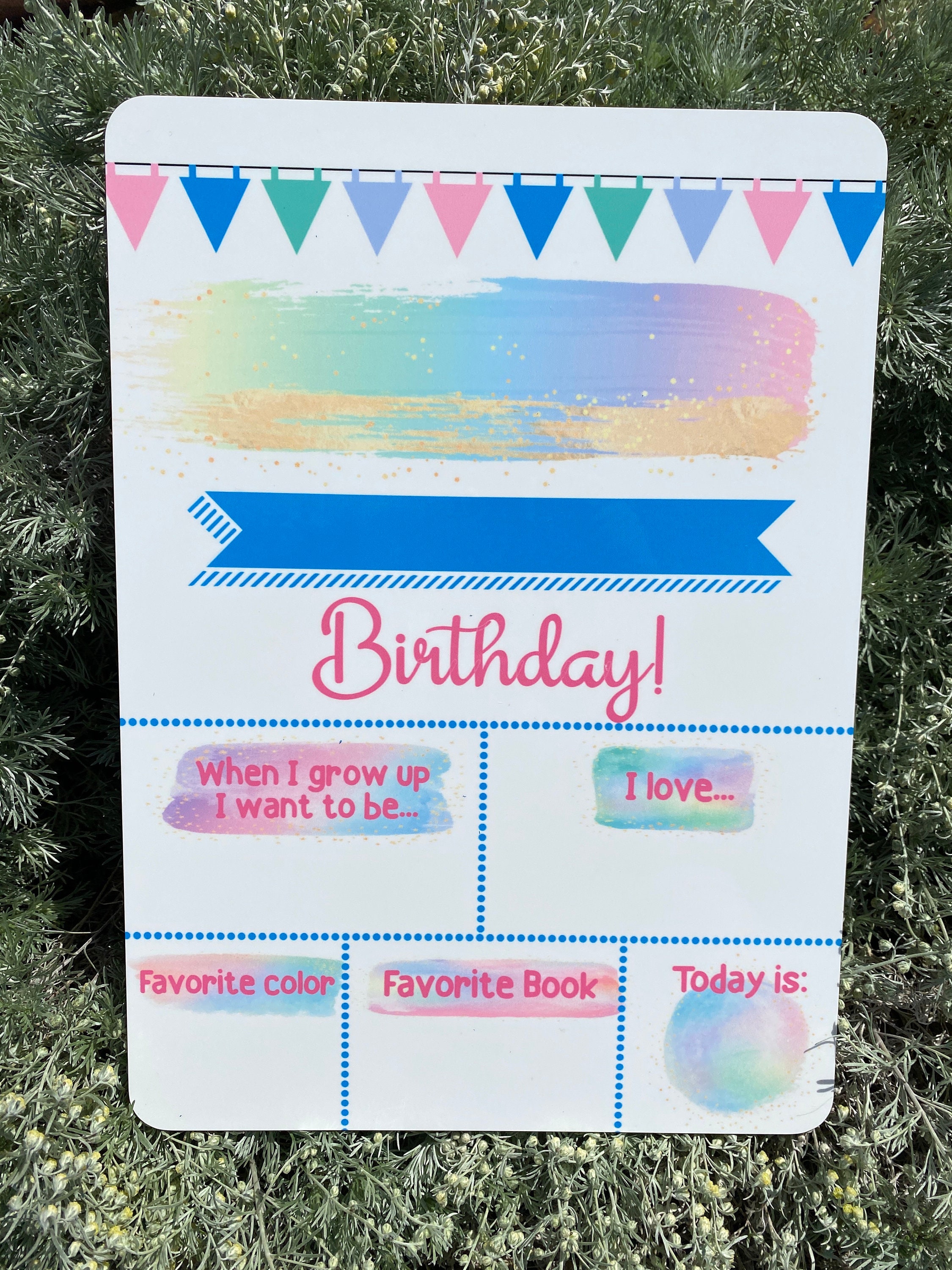 Happy Birthday Dry Erase Board Birthday Message Board Etsy