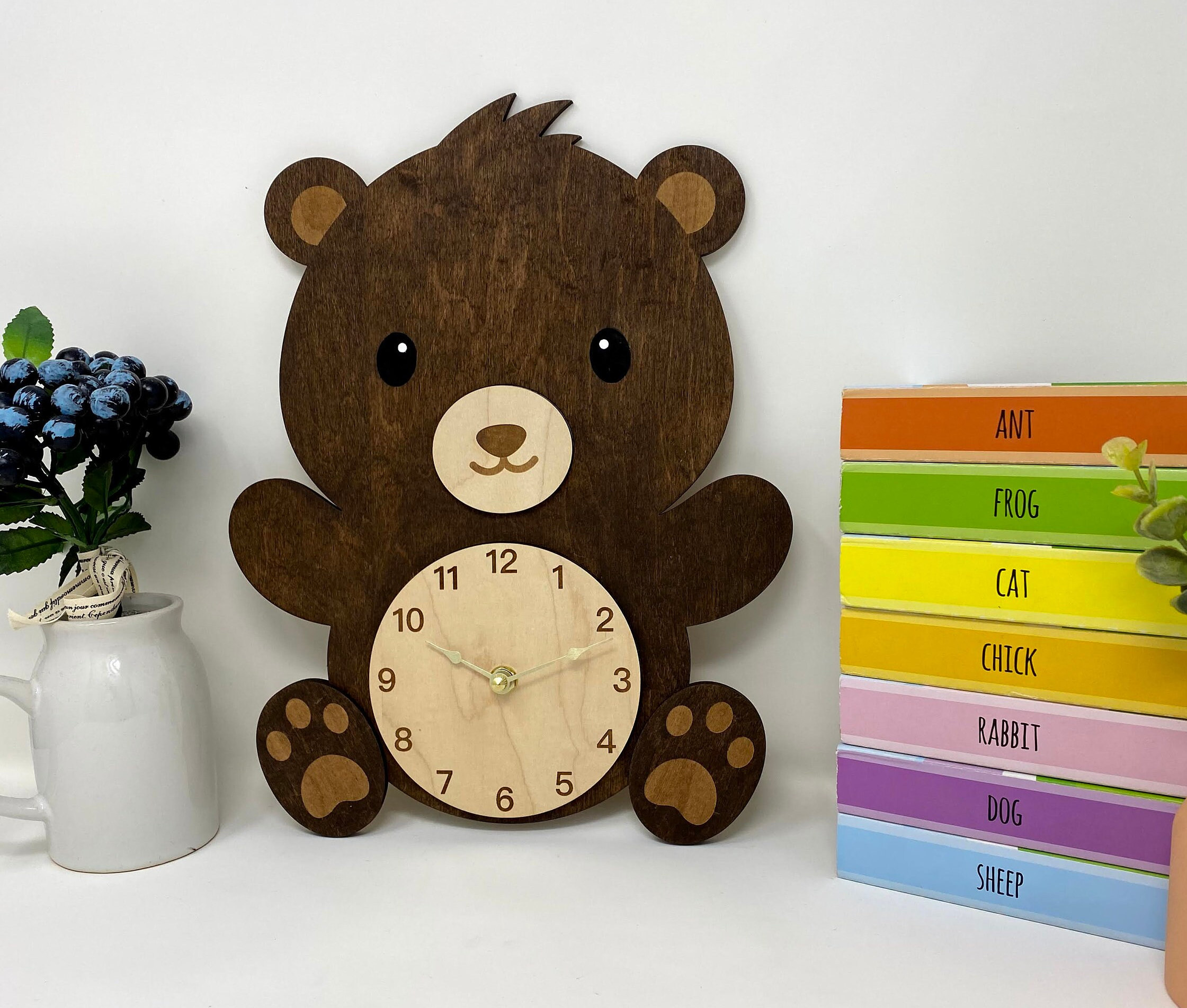 Latchhook Wall Clock ファンシー ウォールデコ くま ベア 10