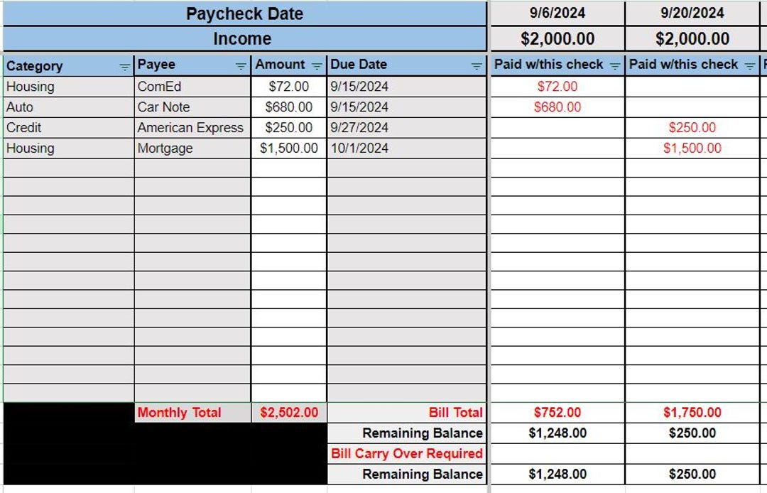 Budgeting Spreadsheet Template Etsy Budgeting Spreadsheet Template Etsy