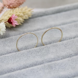 9ct Recycled Skinny Gold Stacking Ring: Handmade Minimalist Band