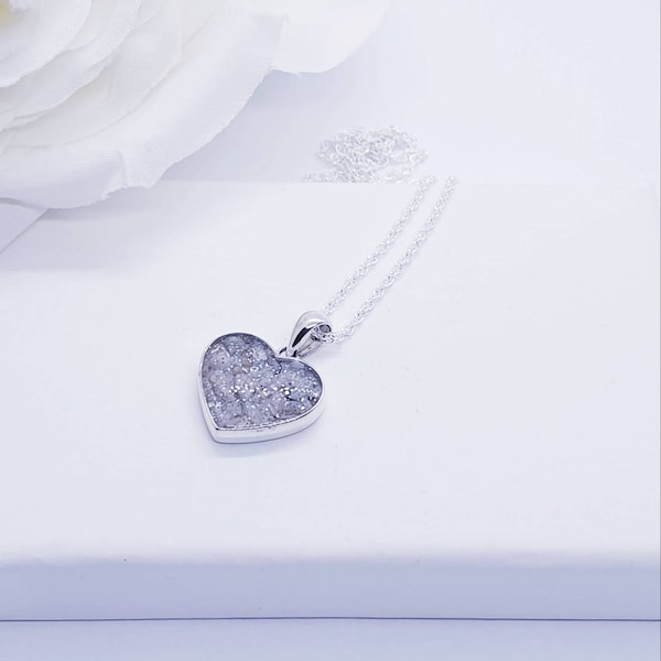 Sterling silver cremation heart pendants, heart necklace, memorial pendant, cremation jewellery, memorial jewellery, pet ashes pendant