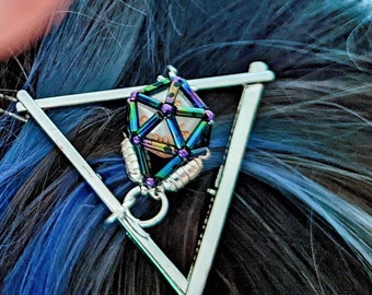 DnD Mini D20 Triangle Barrette Hair Clip