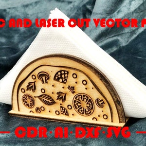 Servethouder lasergesneden vijl | Lasergesneden vector | Direct downloaden | Laser gesneden patroon | dxf cdr ai svg bestanden | CNC laser gesneden vector bestand