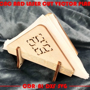 Servethouder lasergesneden vijl | Lasergesneden vector | Direct downloaden | Laser gesneden patroon | dxf cdr ai svg bestanden | CNC laser gesneden vector bestand