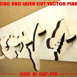 Hem Väggkrokar galgar, enkla djurformade krokar galgar Laserskurna vektormönster dxf cdr ai svg-filer | CNC- och laserskuren vektorfil