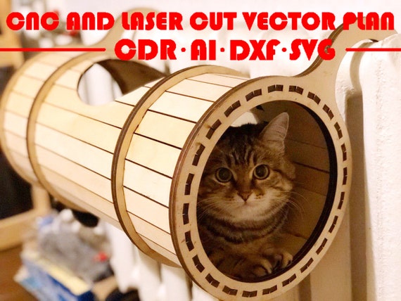 CAT House Cat Place Heater Cat House Laser Cut Vector Pattern - Etsy