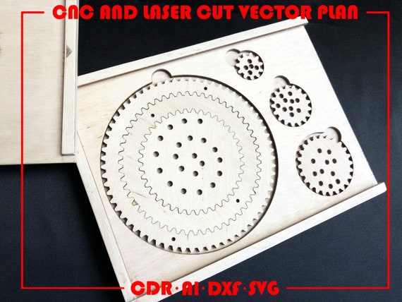 Spirograph Kit Educational Games for Child Laser Cut Vector