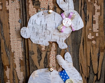 Birch Tree Bunny Tags/Decor