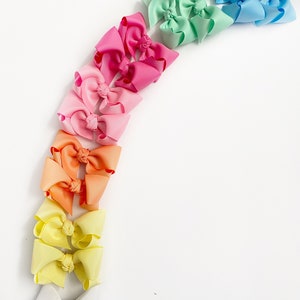 Toddler Girl pigtail bow pair, baby hair accessories, bow clips for babies, baby bows and clips, baby girl hair bows, toddler girl gift