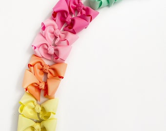 Pigtail Bows Set of 2 | Baby Girl Hair Clips | Grosgrain Bow Clips | Grosgrain Ribbon Bows | Toddler Hair Bows | Girls Hair Bow Set