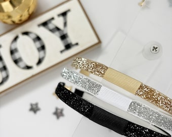 Fascia per capelli glitterata con adattatore per fiocco: scintillio natalizio per bambine e bambine