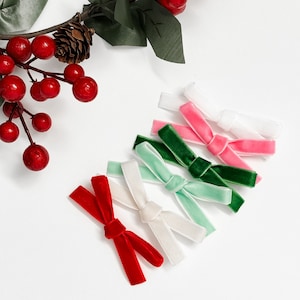 Mini cerchietto con fiocco in velluto: fiocco per capelli in nylon per neonata