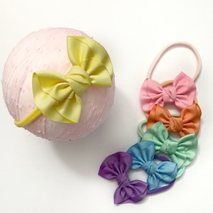 Baby Girl Hair Bow Nylon, No Mark  Baby Headband, Baby Bow Headband, Baby Girl Bow Headband, Pastel Baby bows, Infant Headband, Baby Gift