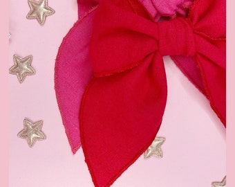 handtied bow for girls, Large hair bows, Christmas Plain hair bow