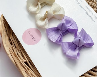Mini pinzas de lazo de grogrén: accesorios para el cabello de niña