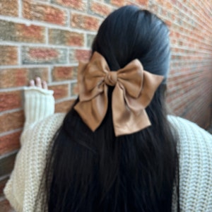 Satin Hair Bow Barrette: Large Elegant Bow for Women
