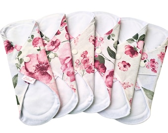 Organic Cloth Pads - Lilind® 6 Pack Reusable Period Protection, All sizes available, Zero Waste
