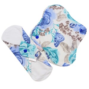 Waterproof 9"/24cm Reusable Pad, Cotton Top with Hidden PUL, Washable, Reusable Organic Cloth Pad