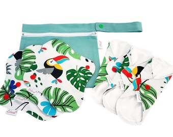 Organic Cloth Pads with Bag: Reusable Panty Liners, Eco-Friendly Period Products