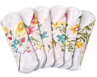Organic Reusable Cloth Pads - Lilind® 6 Pack -Cloth Pad: Extra Soft, Zero Waste