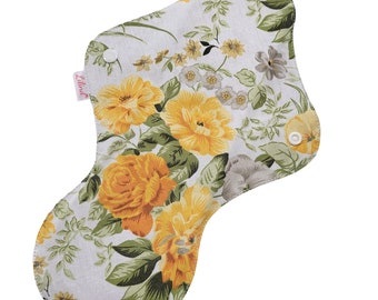 Waterproof Reusable Pad, Cotton Top, Light Flow Cloth Pad with Hidden PUL, Washable, Reusable Organic Cloth Pad, Yellow