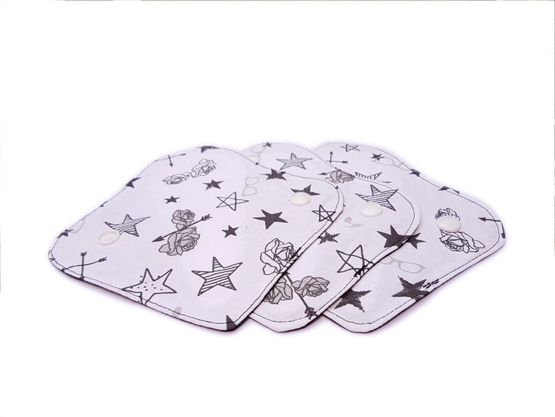 Tampon Cup Backup Black on Stars 3 Pack ORGANIC Thong Pantyliners Extra-Thin