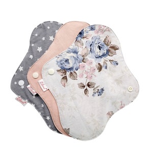 3er-Pack wiederverwendbare Stoffpads, Stoffpads-Starterkit, Blumendruck