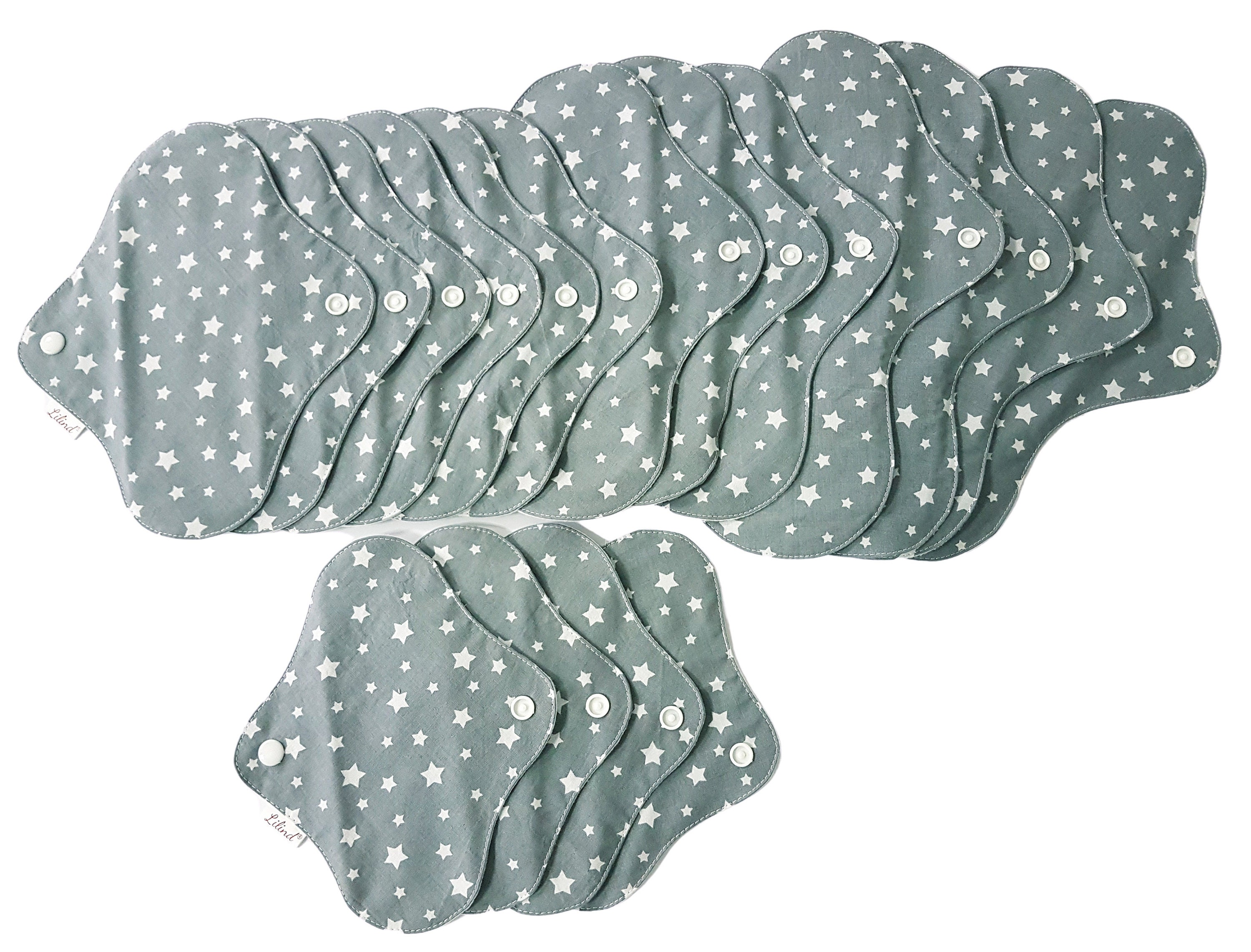 17 Pack Reusable Cloth Pads with free Bag Jumbo Starter Set Etsy