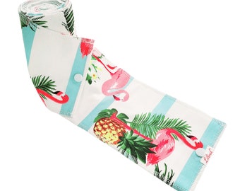 Reusable Cotton Toilet Paper: Flamingo Print Family Cloth, Zero Waste - 10 Pack