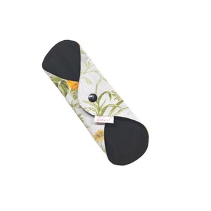 Serviette menstruelle réutilisable NOIR, serviette hygiénique lavable, cadeau pour femme, zéro déchet
